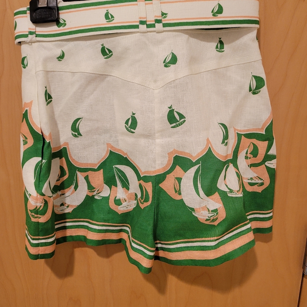Zimmermann High Tide green Sailboat shirt and shorts 2 pc set - Picture 6 of 16